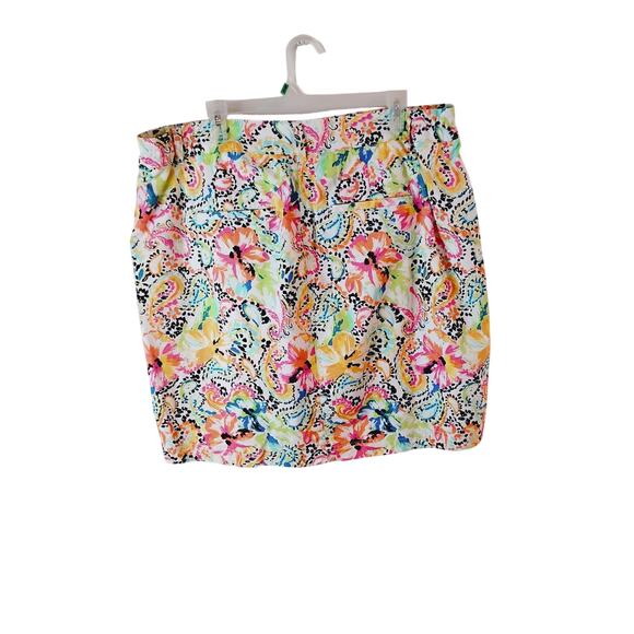 CJ Banks Women's 18W Plus Skorts White Bright Colors Floral Paisley Cottonblend - Picture 2 of 8
